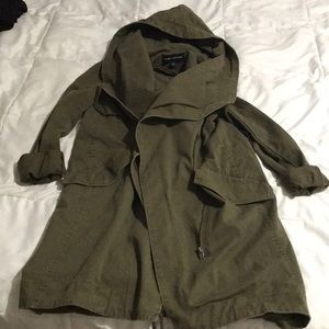 cookie couture | green utility jacket w/ big hood
